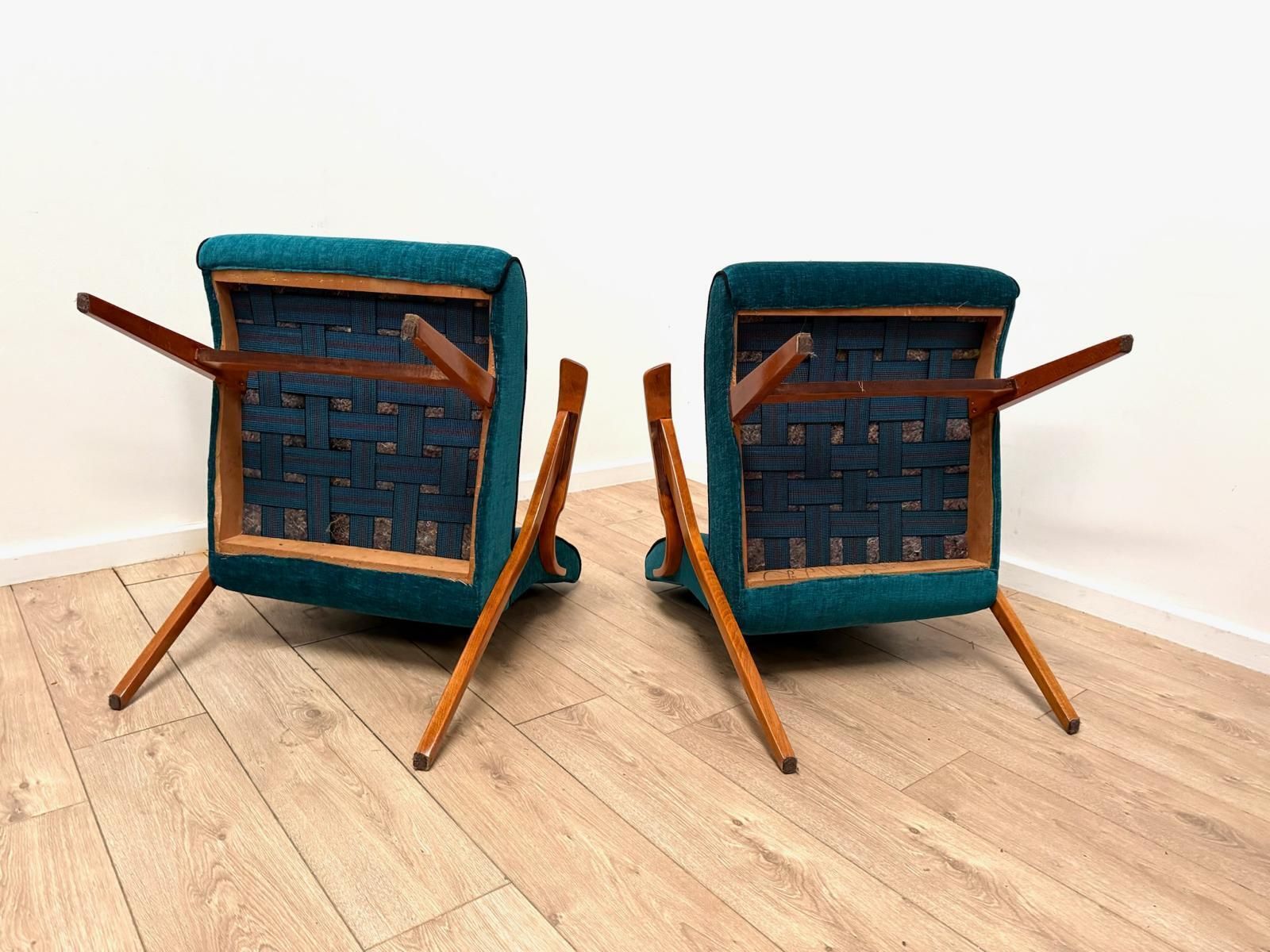 Superb Vintage Italian Green Gio Ponti Rare Style Armchairs 1950 S  Delivery Available 0006. photo buy