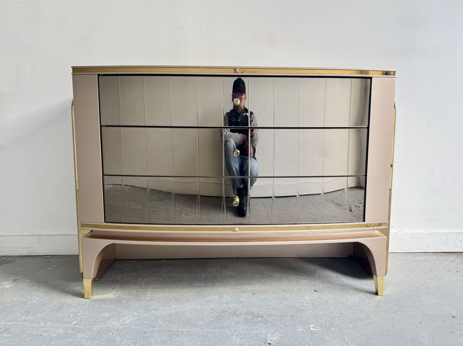 Large Italian Style Mirrored Chest Of Drawers