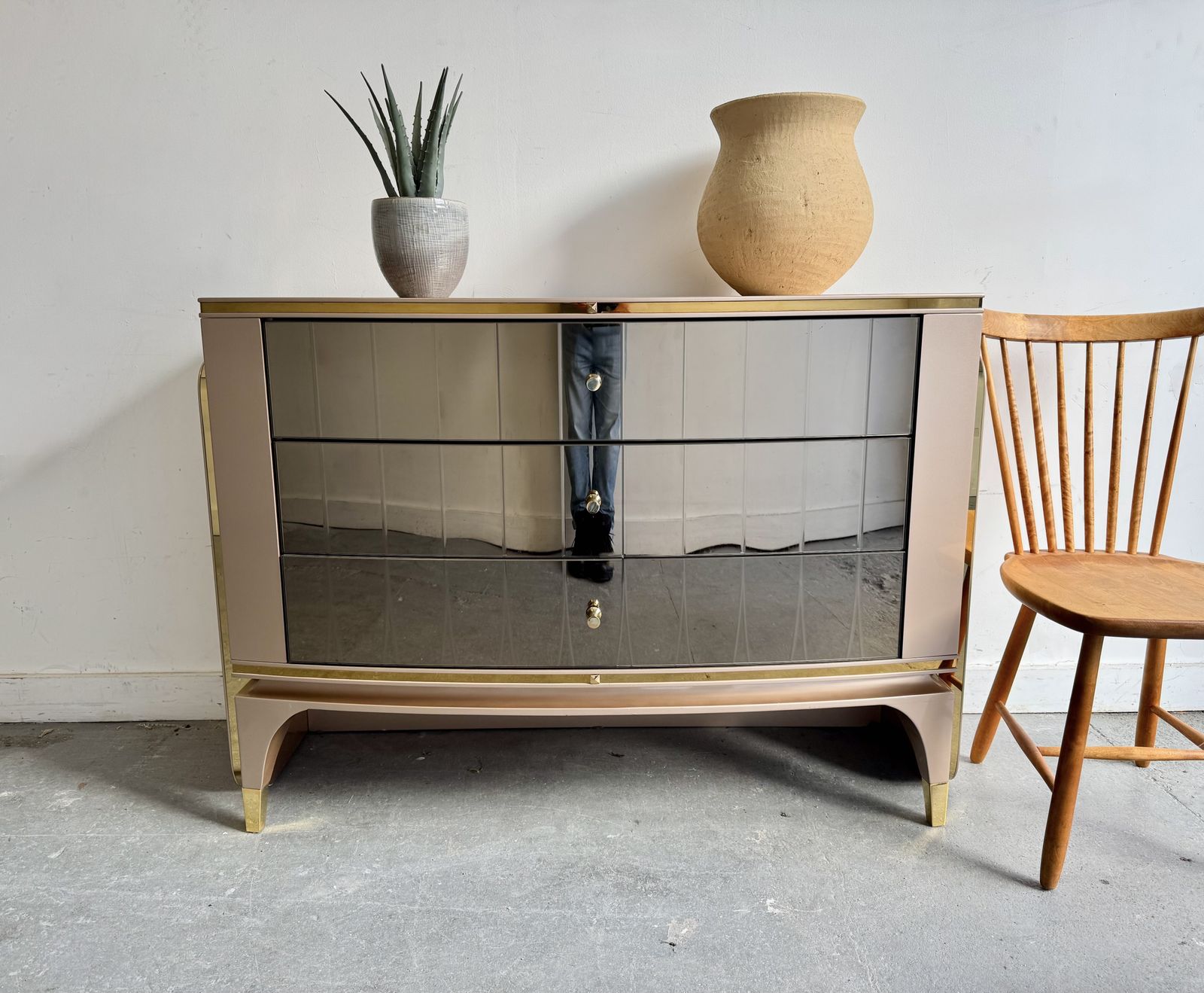 Large Italian Style Mirrored Chest Of Drawers photo furniture