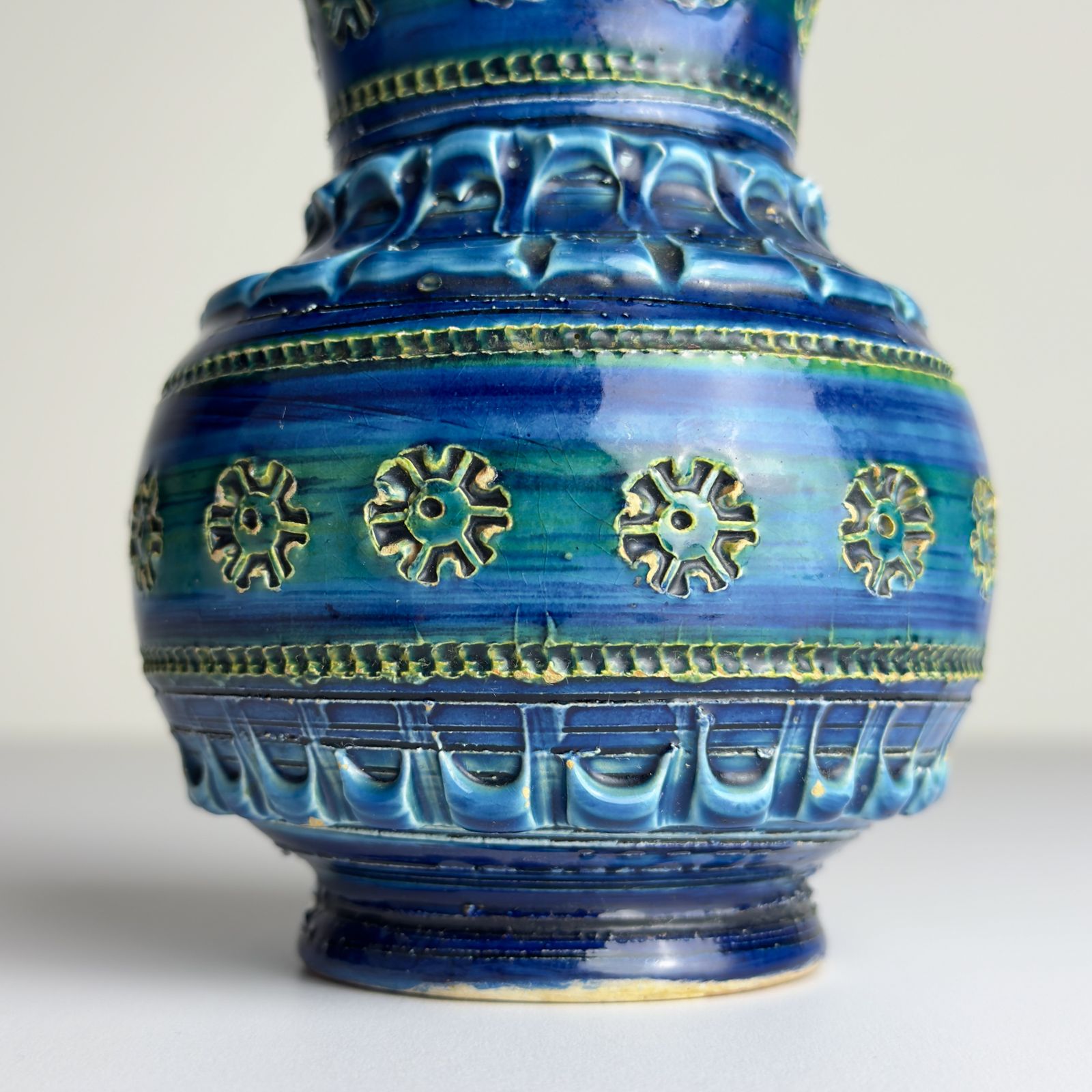 Vintage Ceramic Vase Rimini Blue, Design Aldo Londi, Bitossi Italy 1970s photo vintage