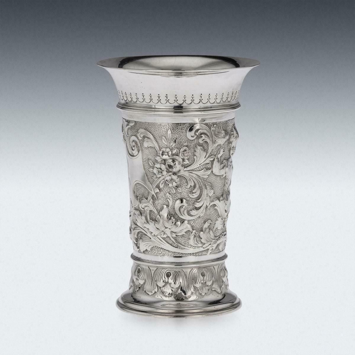 19th Century German Solid Silver Wine Goblet, Hanau, C.1890 photo furniture
