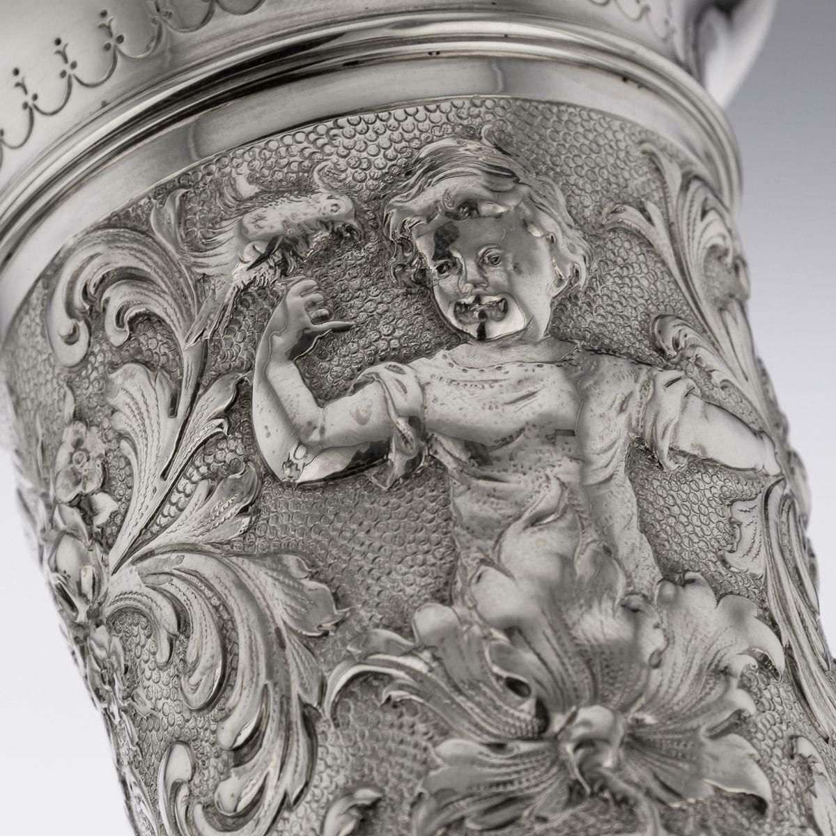 Home Decor 19th Century German Solid Silver Wine Goblet, Hanau, C.1890 photo