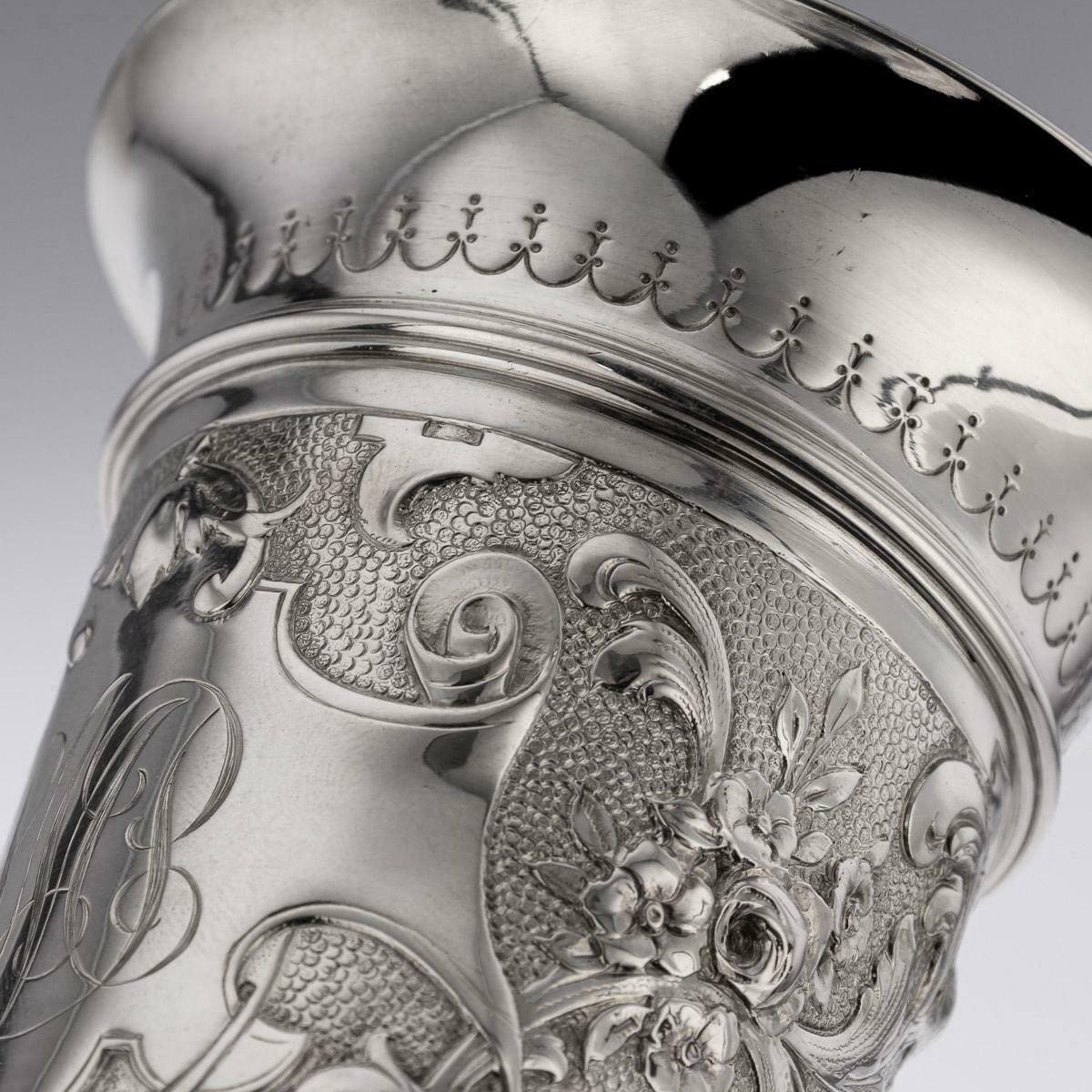 photo vintage 19th Century German Solid Silver Wine Goblet, Hanau, C.1890