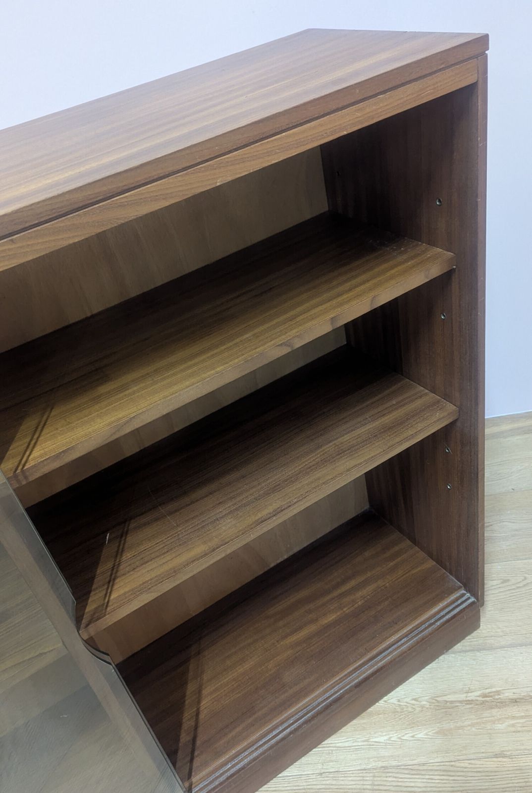 Furniture Large Vintage 1960s British Teak Glazed Bookcase photo