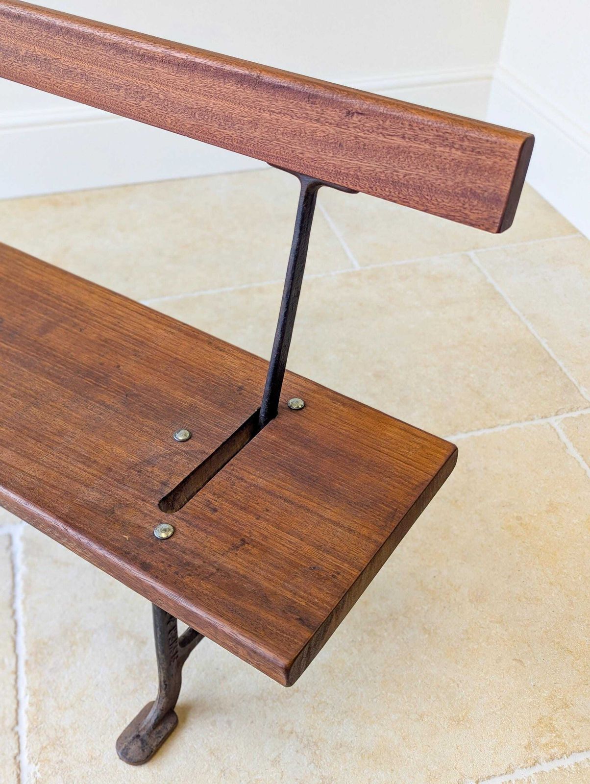photo furniture Antique Victorian Reversible Tram Bench By Fisher & Son C.1890