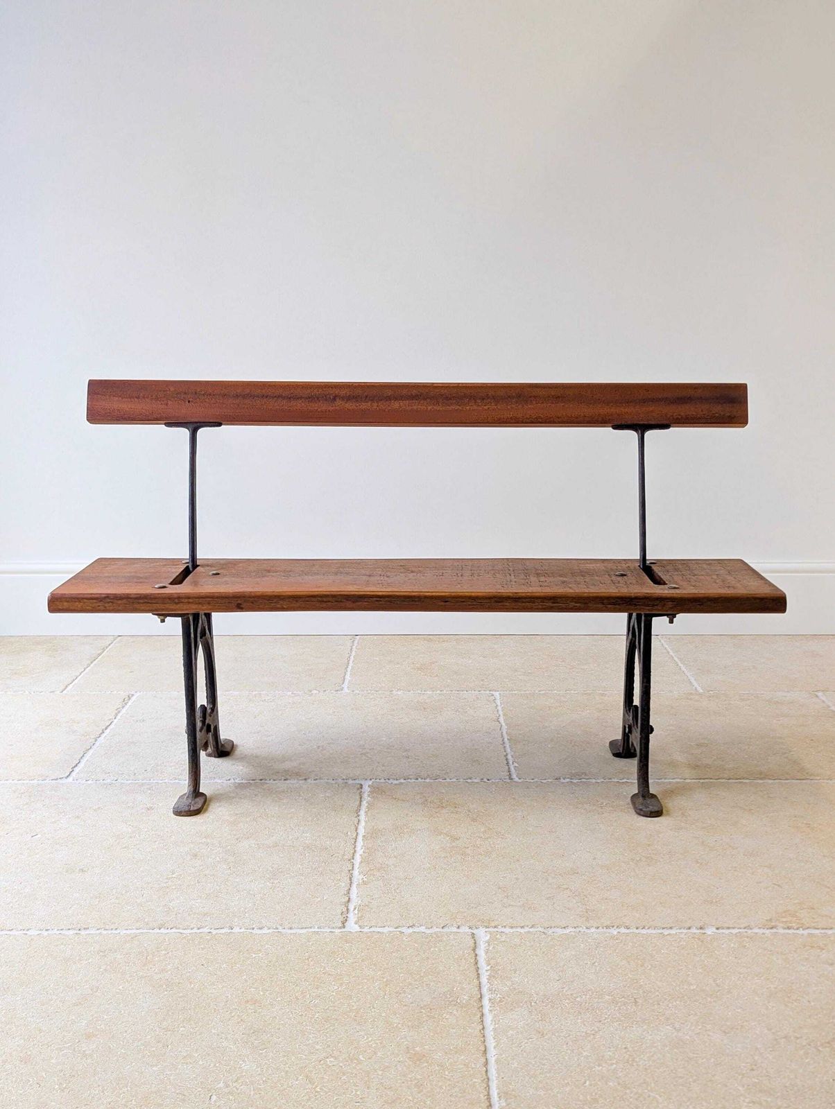 photo vintage Antique Victorian Reversible Tram Bench By Fisher & Son C.1890