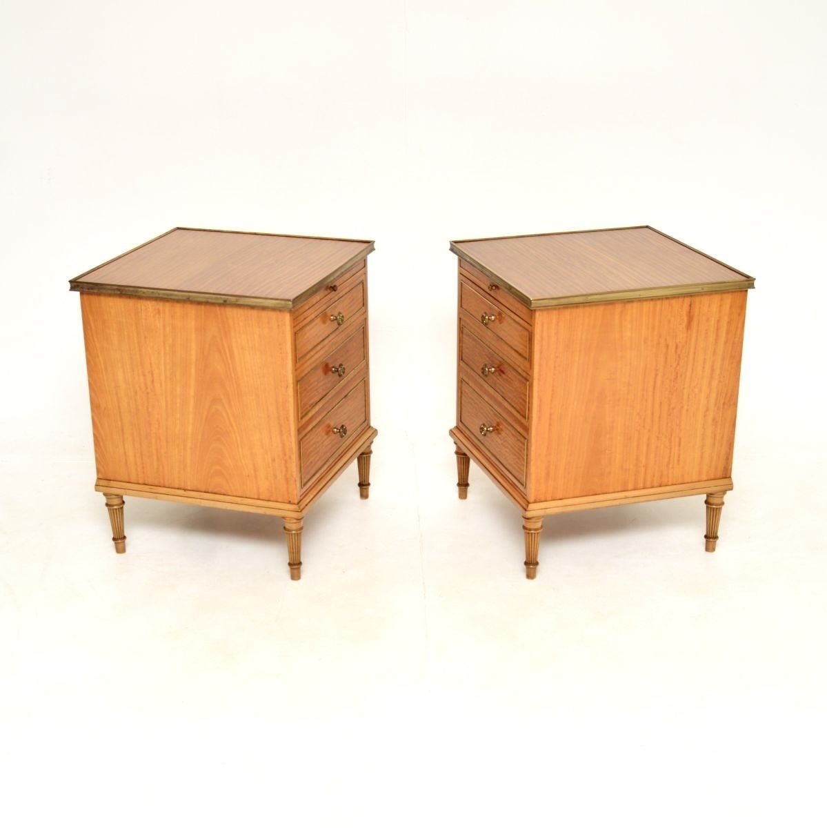 2048.0 Pair Of Antique Satin Wood Bedside Chests photo