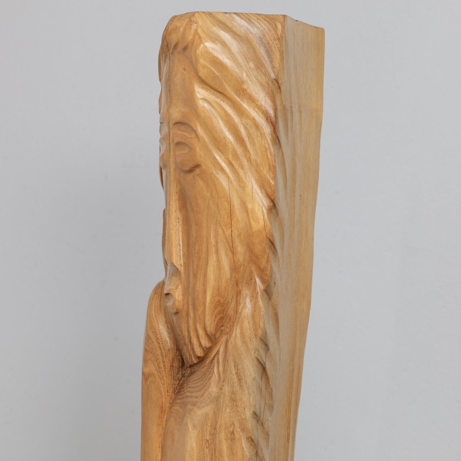 Monumental Hand Carved Oak Sculpture, Belgium, 1970s photo vintage