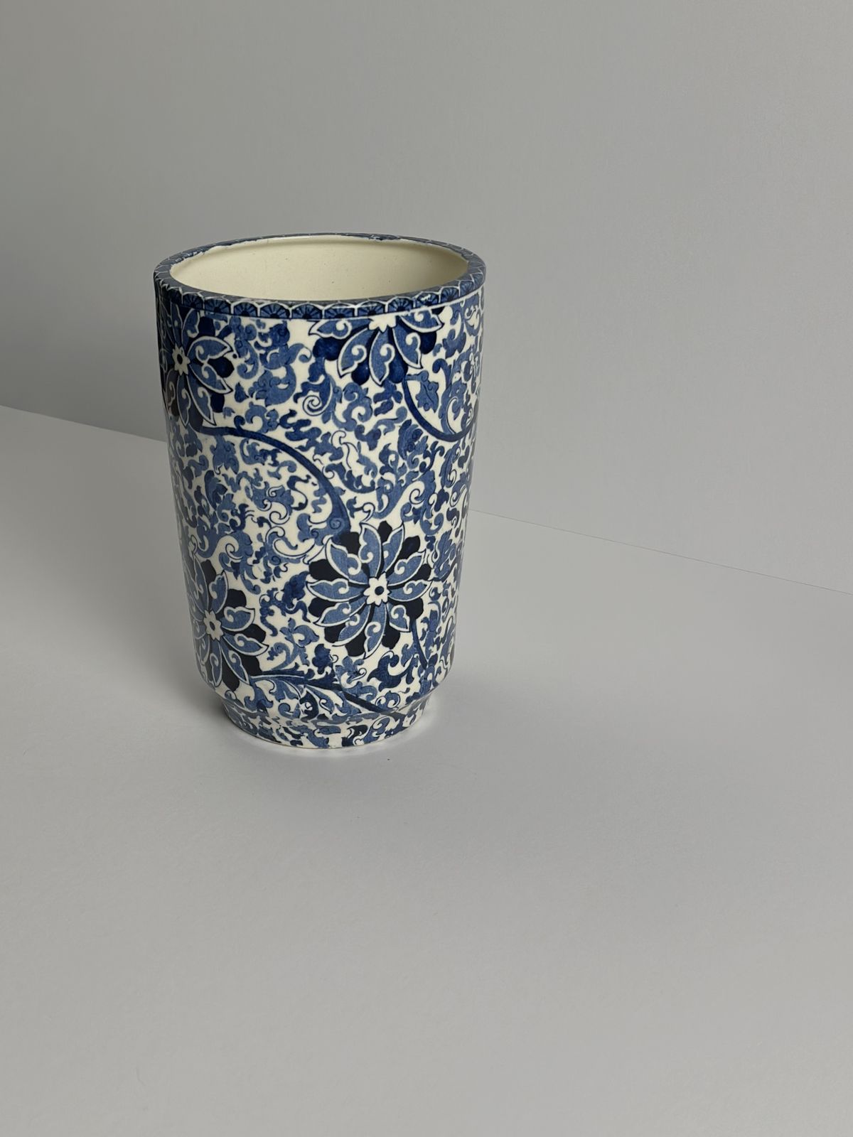 1930s Wood & Sons Chung Blue & White Staffordshire Vase photo vintage