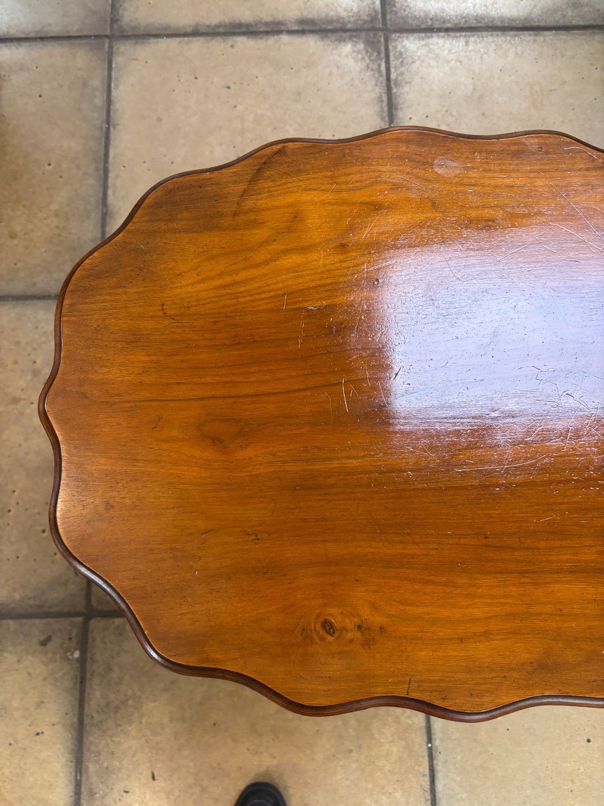 Edwardian Mahogany Two Tier Occasional/ Side Table With Scalloped Edge photo Furniture