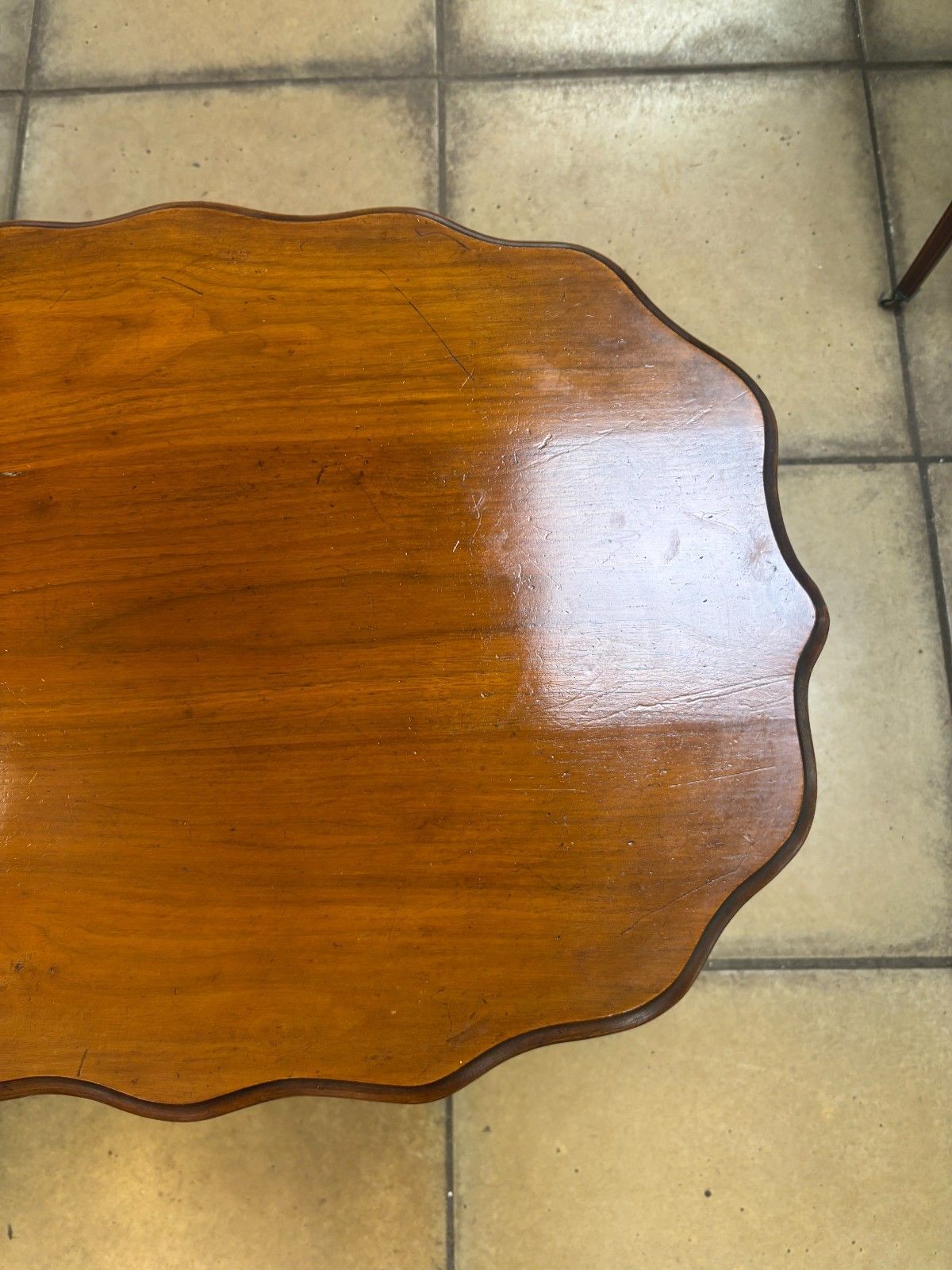 Edwardian Mahogany Two Tier Occasional/ Side Table With Scalloped Edge photo 75.0
