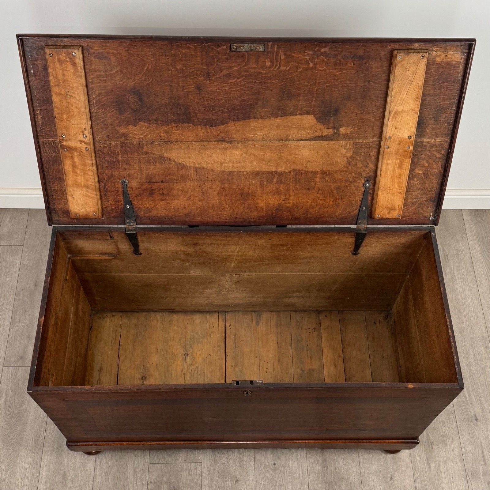 photo for sale Antique 19th Century Fine Quality Coffer / Blanket Box In Oak