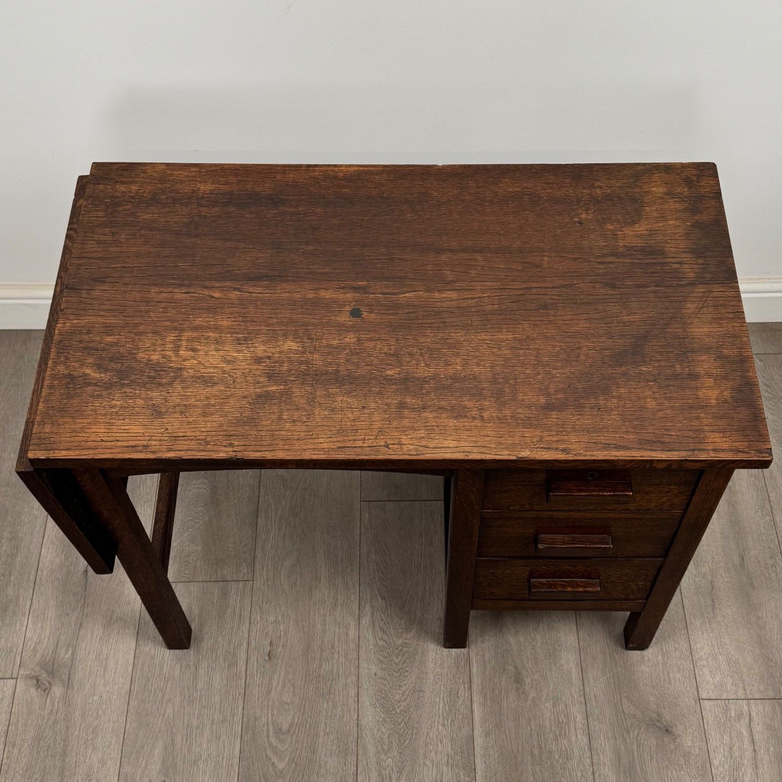 Furniture Antique 20th Century Good Quality Desk In Oak photo