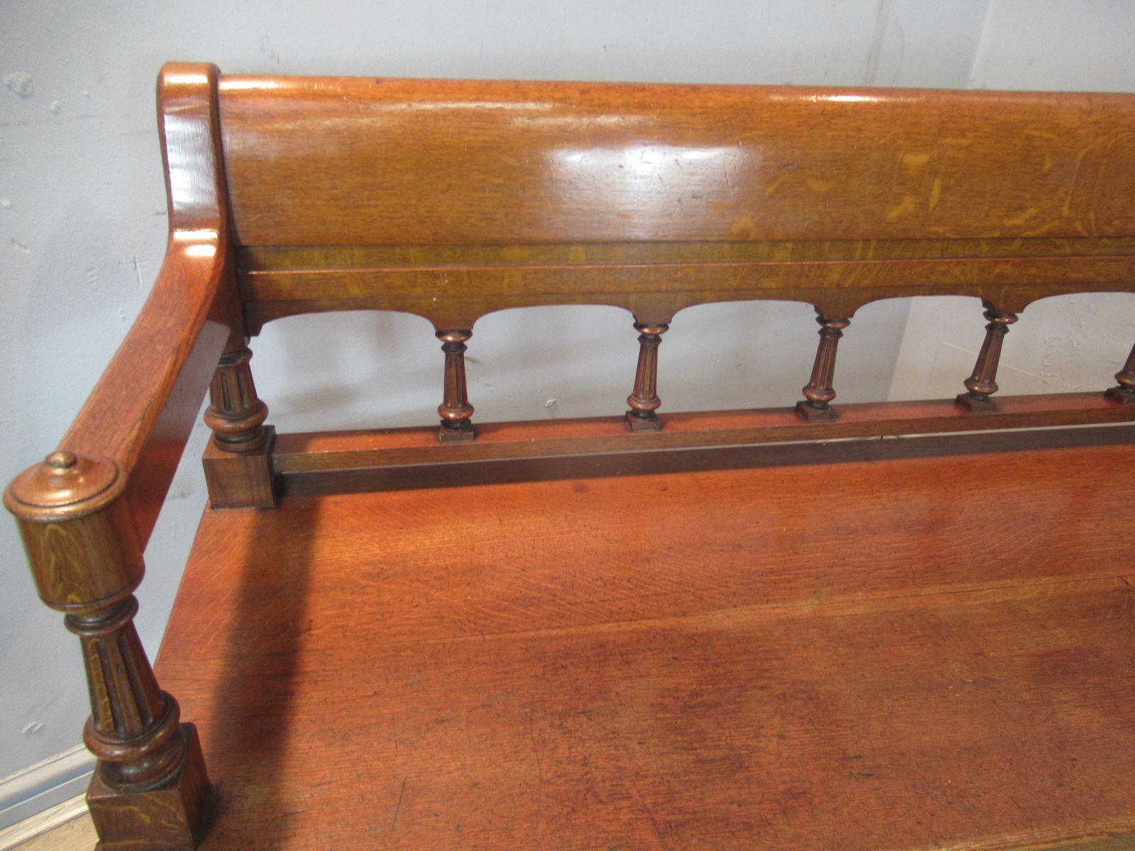 Victorian   1880s Oak Bench Seat photo for sale