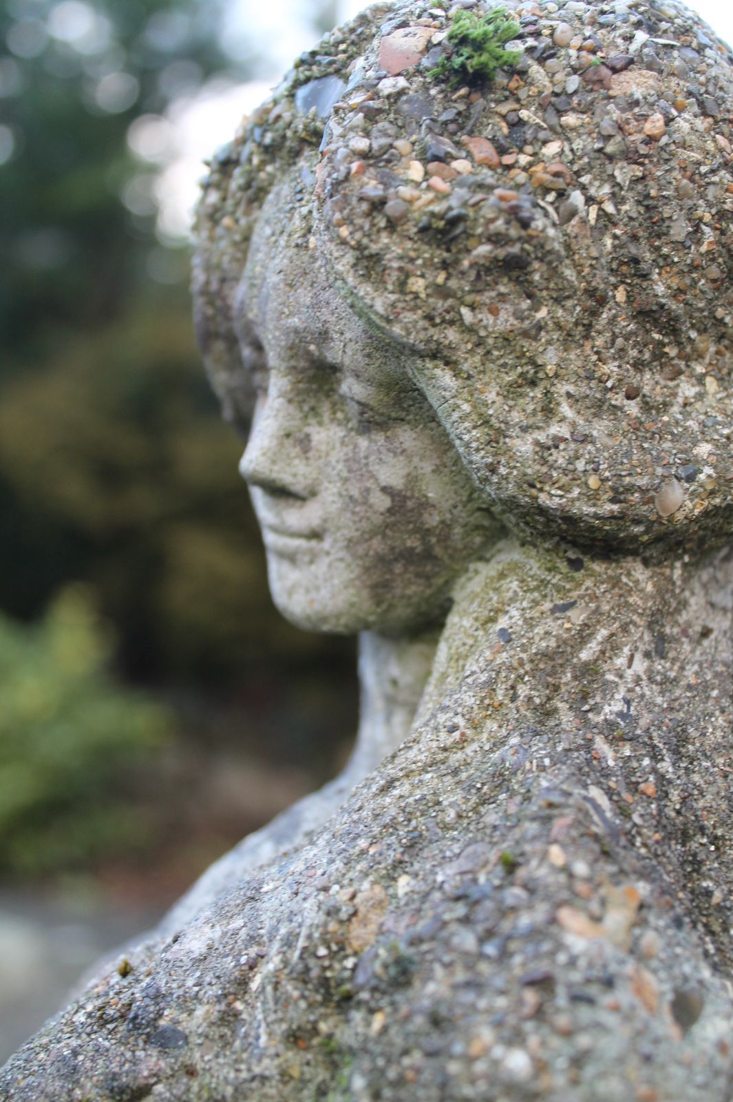 Garden Statue Of Flower Maiden. Reconstituted Stone photo 489.0