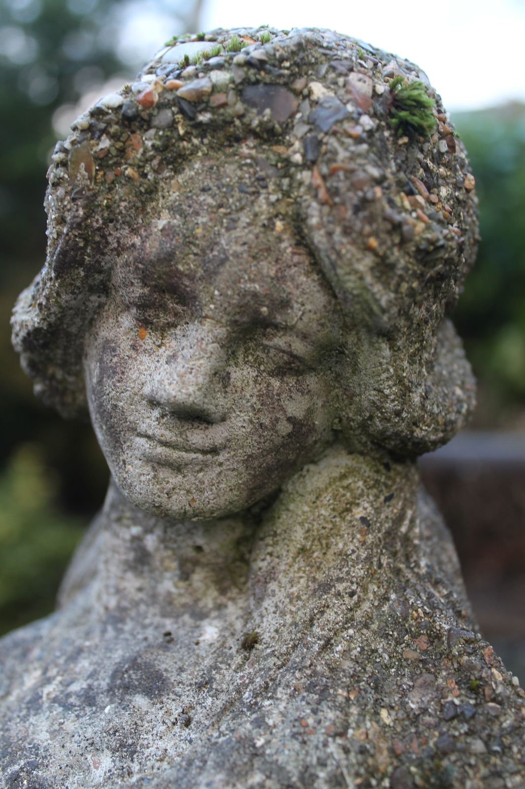 489.0 Garden Statue Of Flower Maiden. Reconstituted Stone photo