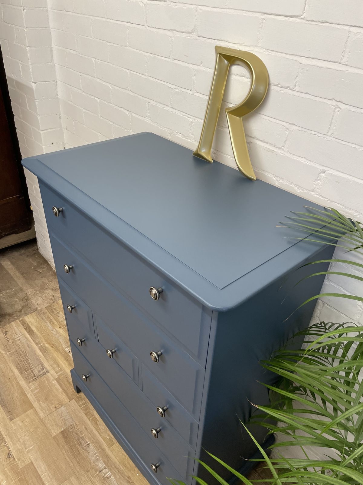 Stag Minstrel Tallboy Painted Stiffkey Blue photo 685.0