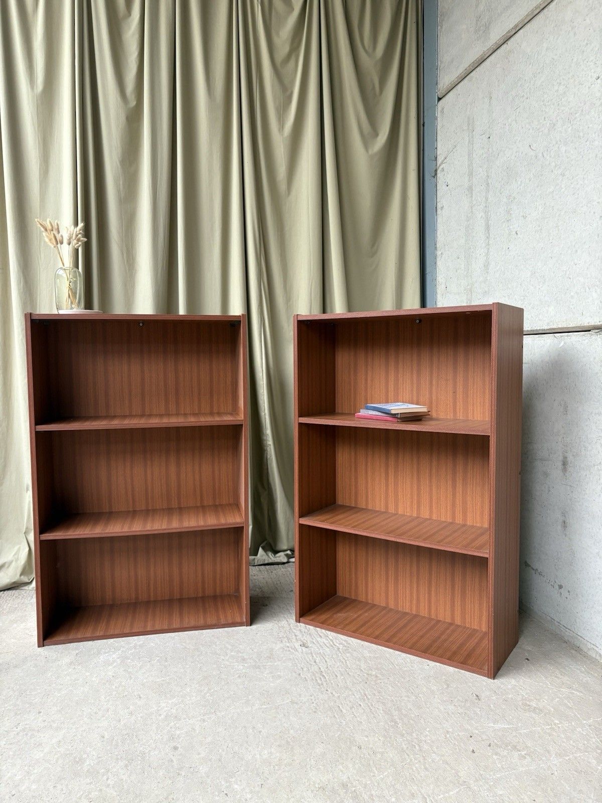 Vtg Late Mid Century Pair Of Freestanding Bookcases Wall Units Retro R1040 photo furniture