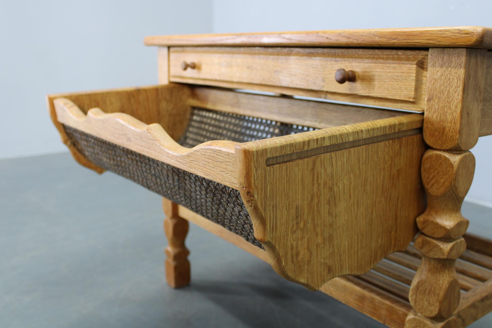 Danish Mid Century Oak Sewing Cabinet By Henning Kjaernulf photo 895.0