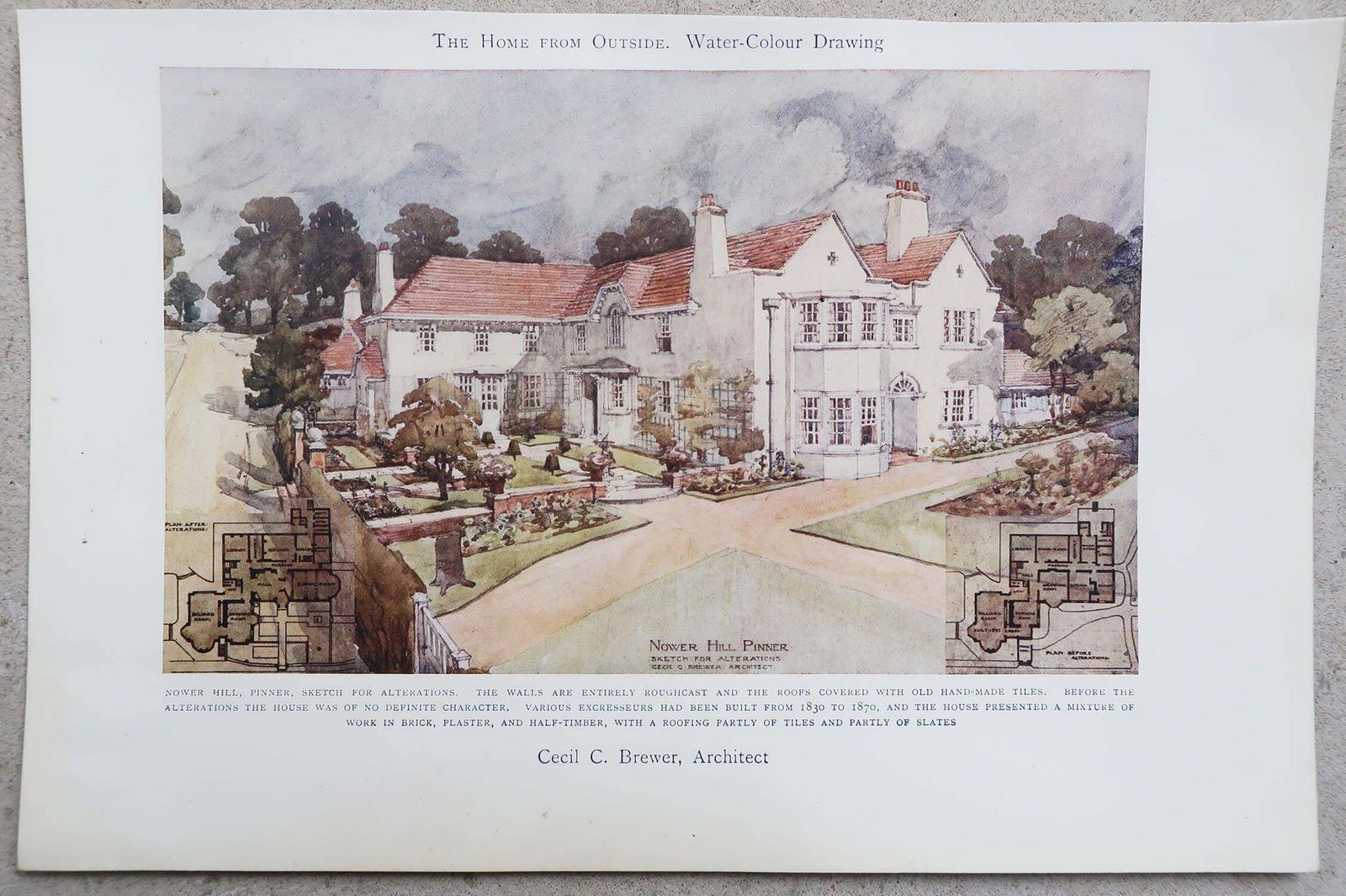 Set Of 4 Original Antique Prints Of Architectural Drawings. 1906 photo for sale