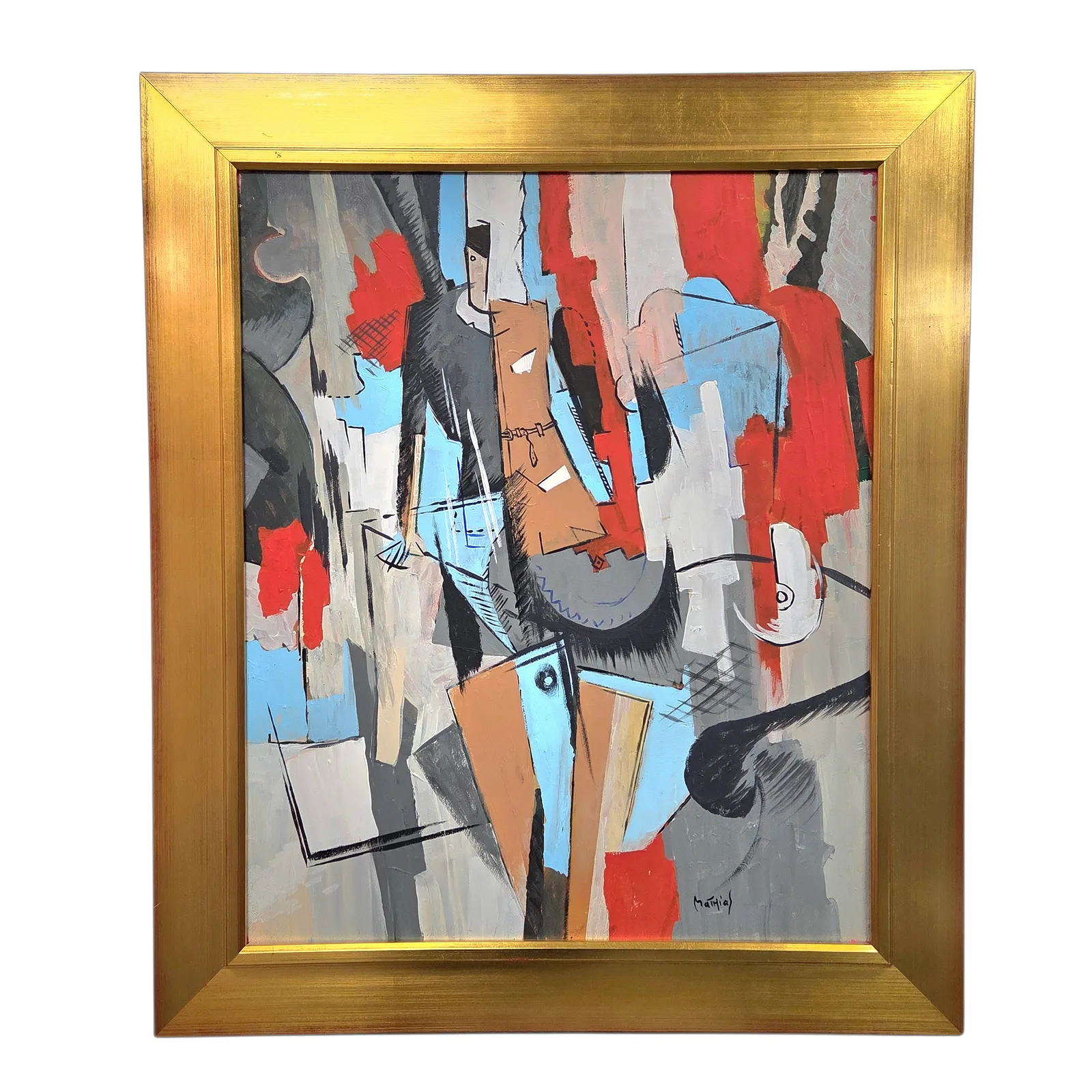 Grégoire Mathias (Born In 1967) Neo Cubist Composition – Diachronic Cubism, Acrylic Painting "Afternoon In Autumn".