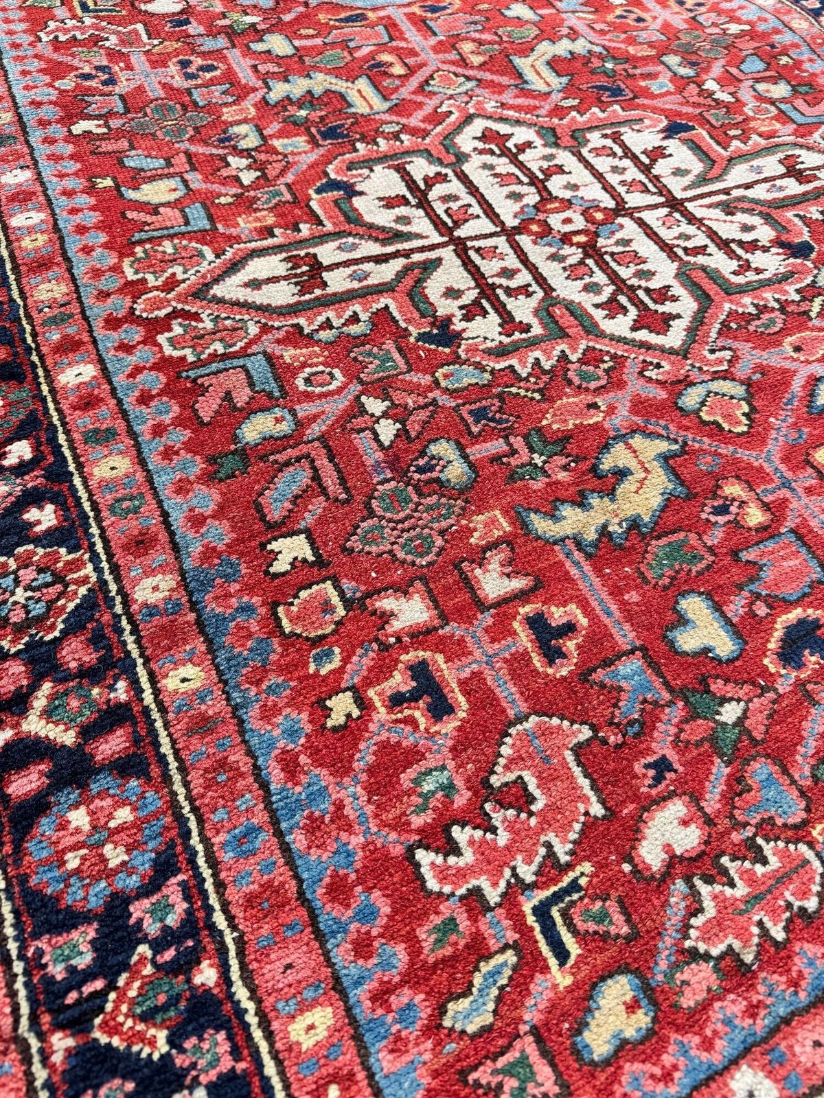 Textiles Antique Heriz Rug 1.28m X 1.15m photo