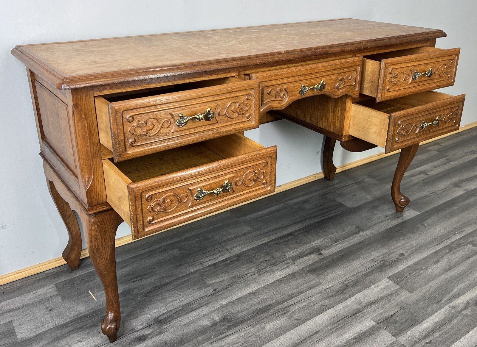 photo for sale Cabinet Vintage French Louis XVI Style Carved Five Drawer Sideboard Lot 4805