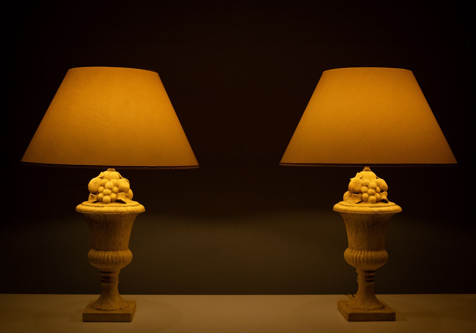 Fruit Ceramic Classical Greek Urn Table Lamps 1970s Italy photo for sale