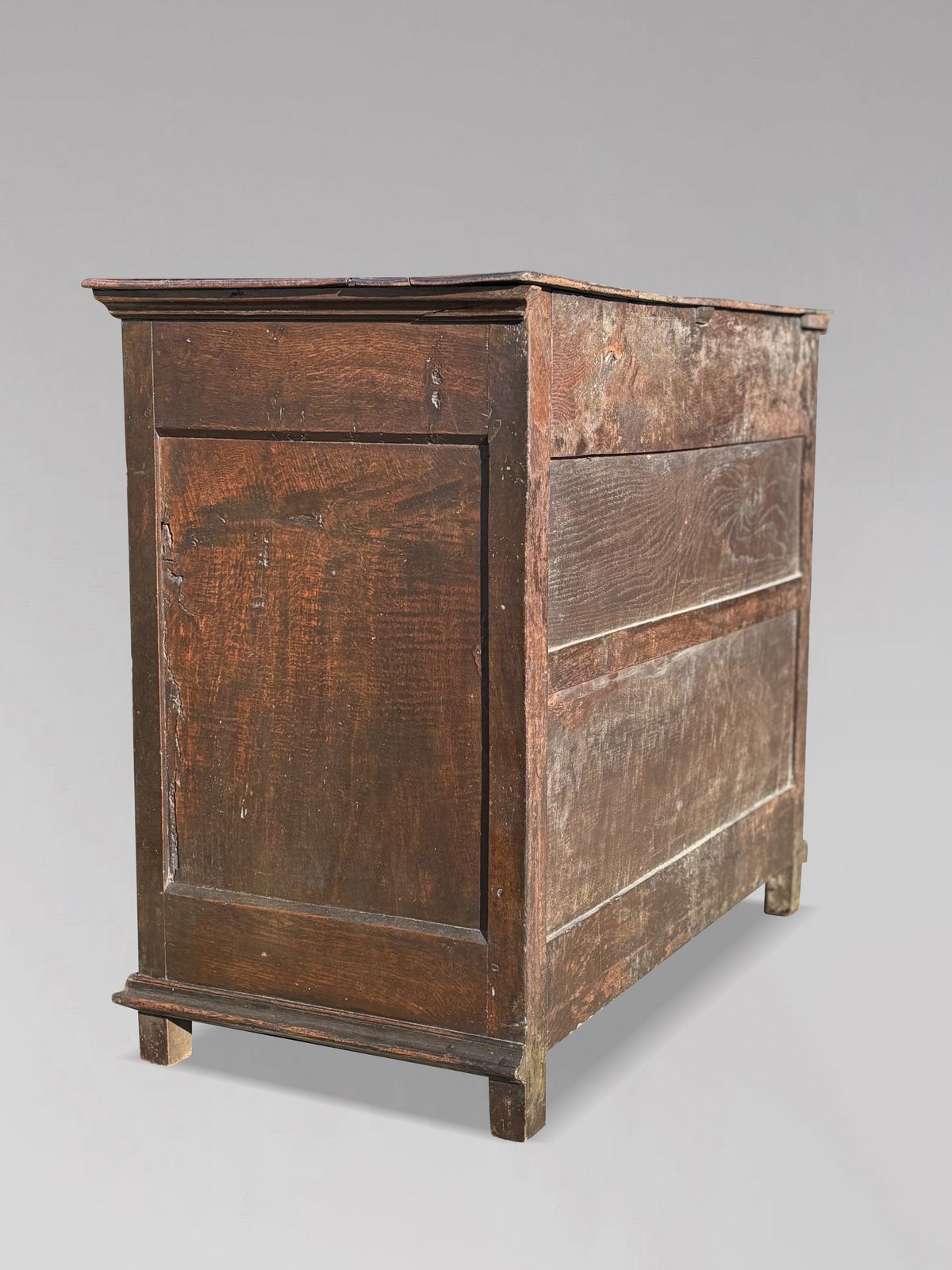 17th Century Charles II Period Jacobean Oak Geometric Chest Of Drawers photo vinterior