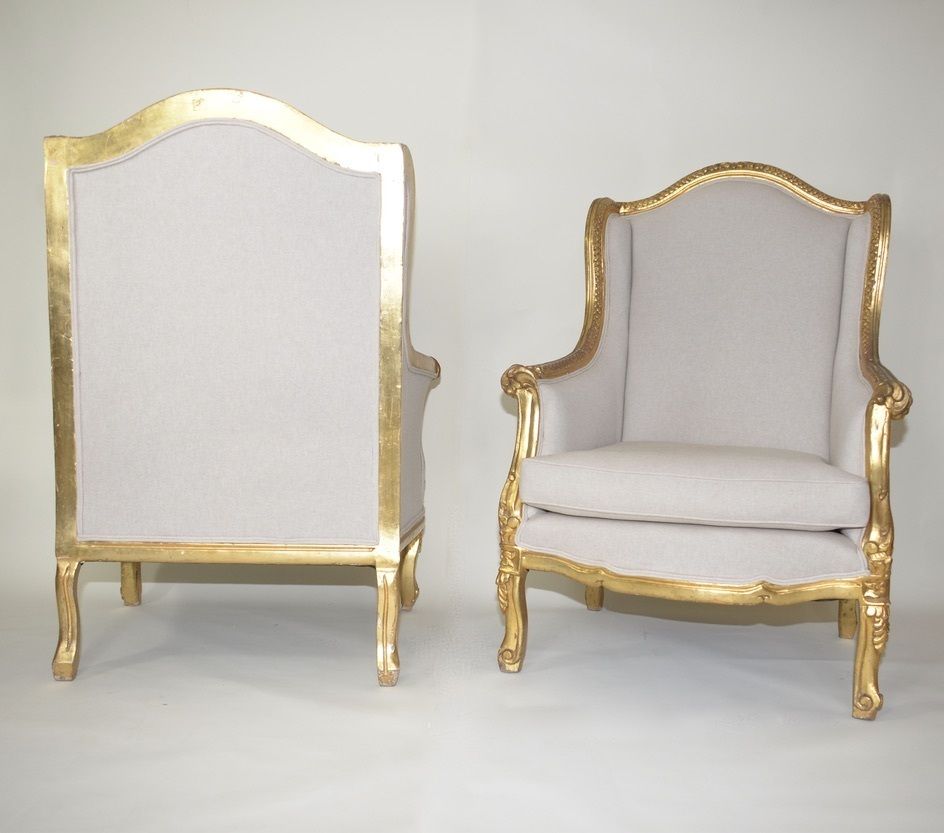 A Pair Of Louis XV Style Late 19th Century Gilt Framed Armchairs photo 495.0