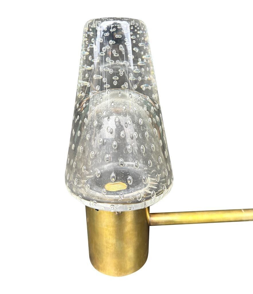 A Rare Pair Of 1950s Murano Glass And Brass Wall Lights By Gino Sarfatti And Archimede Seguso. photo 3450.0