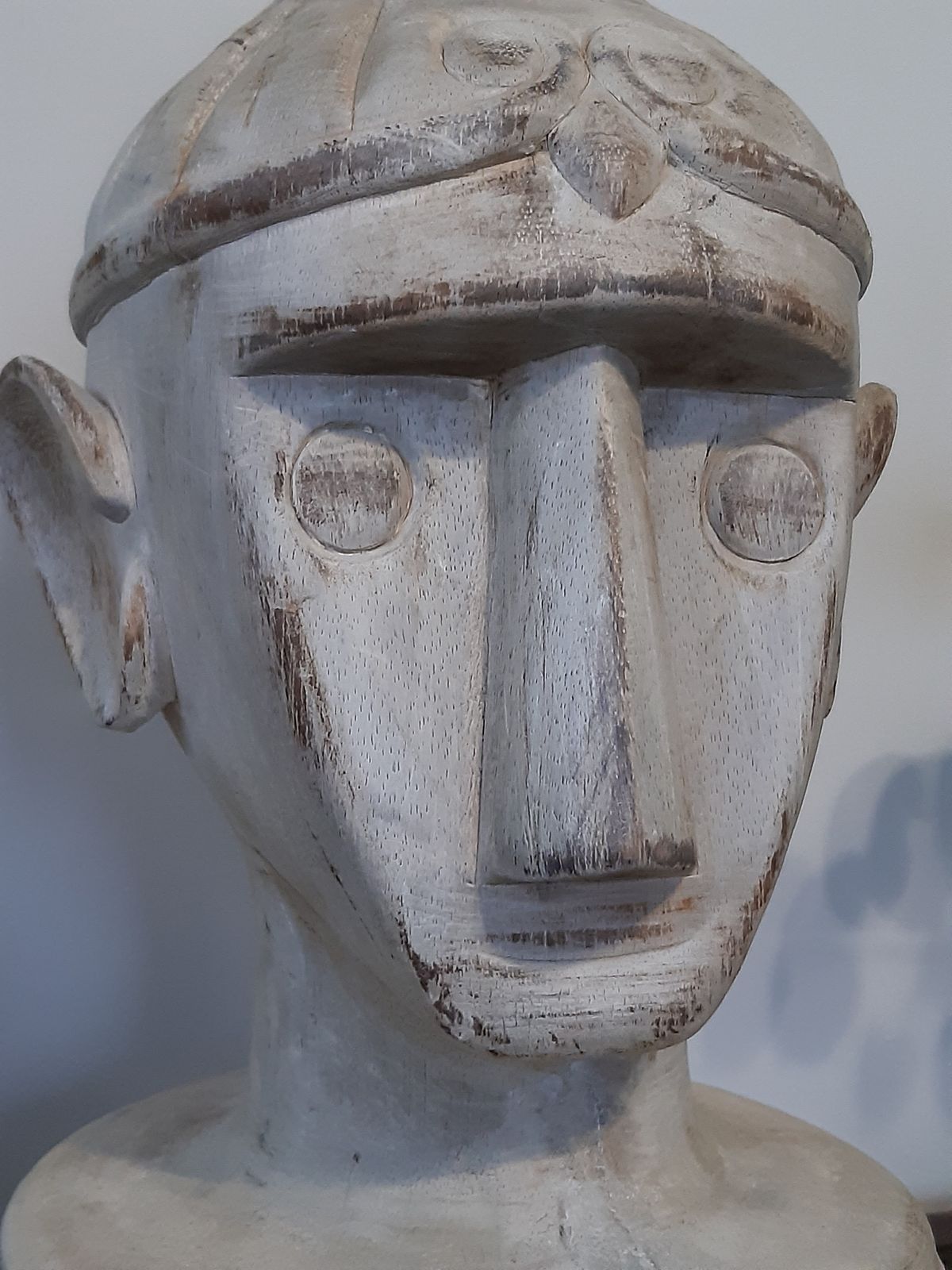 Carved Wooden Head Sculpture   Large, Tribal, Unusual, 20 Inches   Decorative photo buy