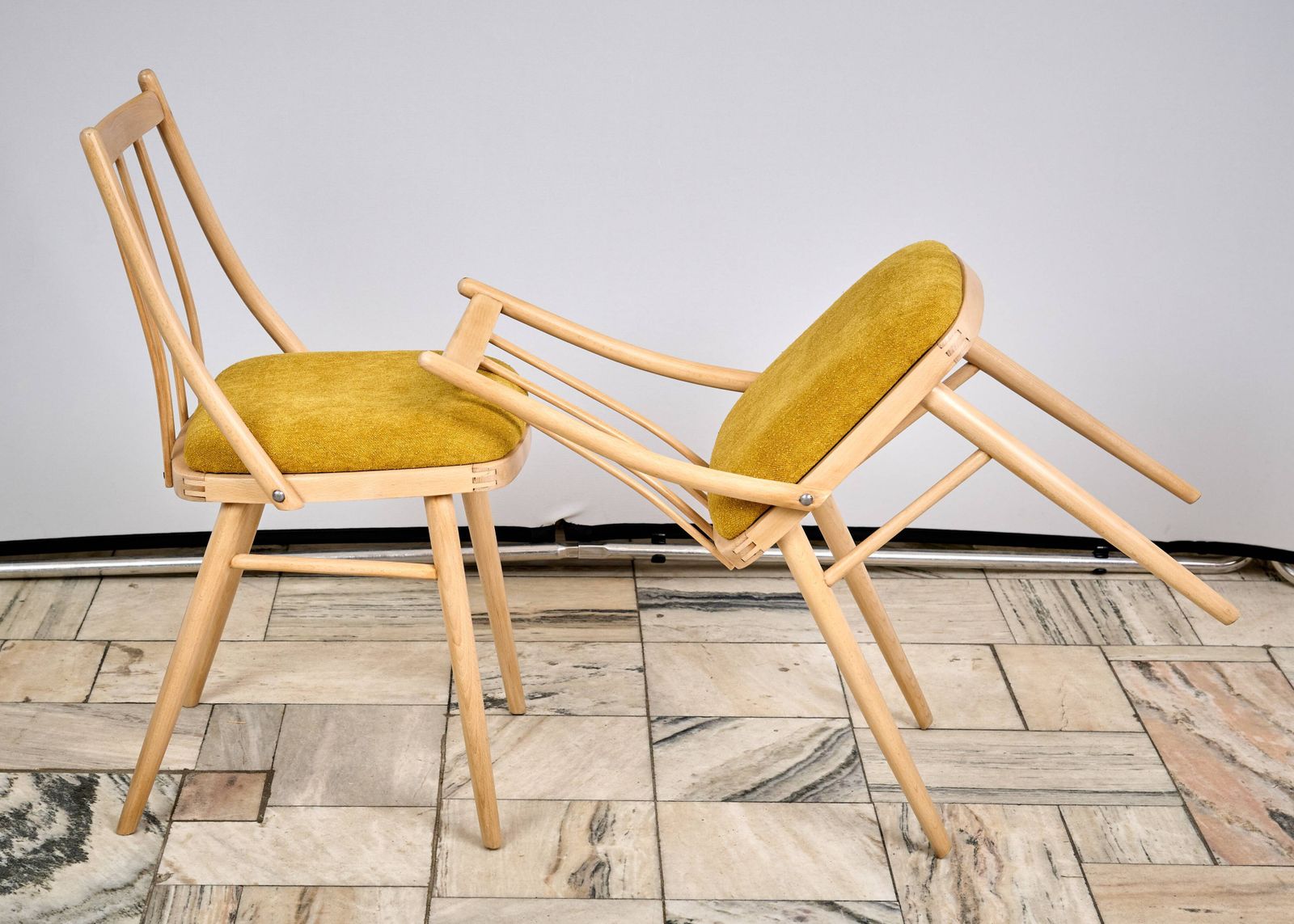 Set Of Two Vintage Chairs Czechoslovakia 1960s photo vintage