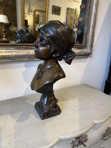 Large Art Nouveau Bust After Villanis photo furniture