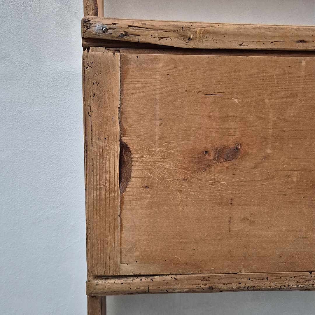 Rustic Wooden Kitchen Dresser: Farmhouse Antique Primitive Folk Style photo furniture