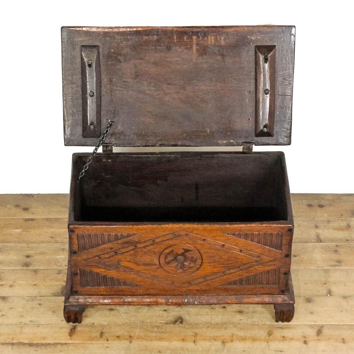 Early 20th Century Small Antique Oak Chest  Antique Coffer  Antique Furniture  Antiques  Antique Storage photo vinterior
