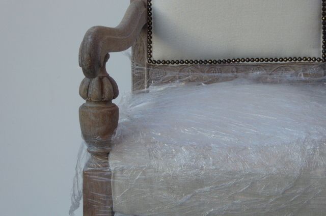 Pair Of  French Weathered Oak Late 19th Century Upholstered  Armchairs Carver Chairs photo for sale