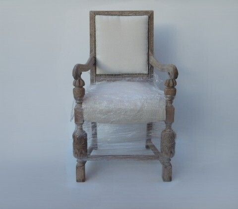 Pair Of  French Weathered Oak Late 19th Century Upholstered  Armchairs Carver Chairs photo 1565.0
