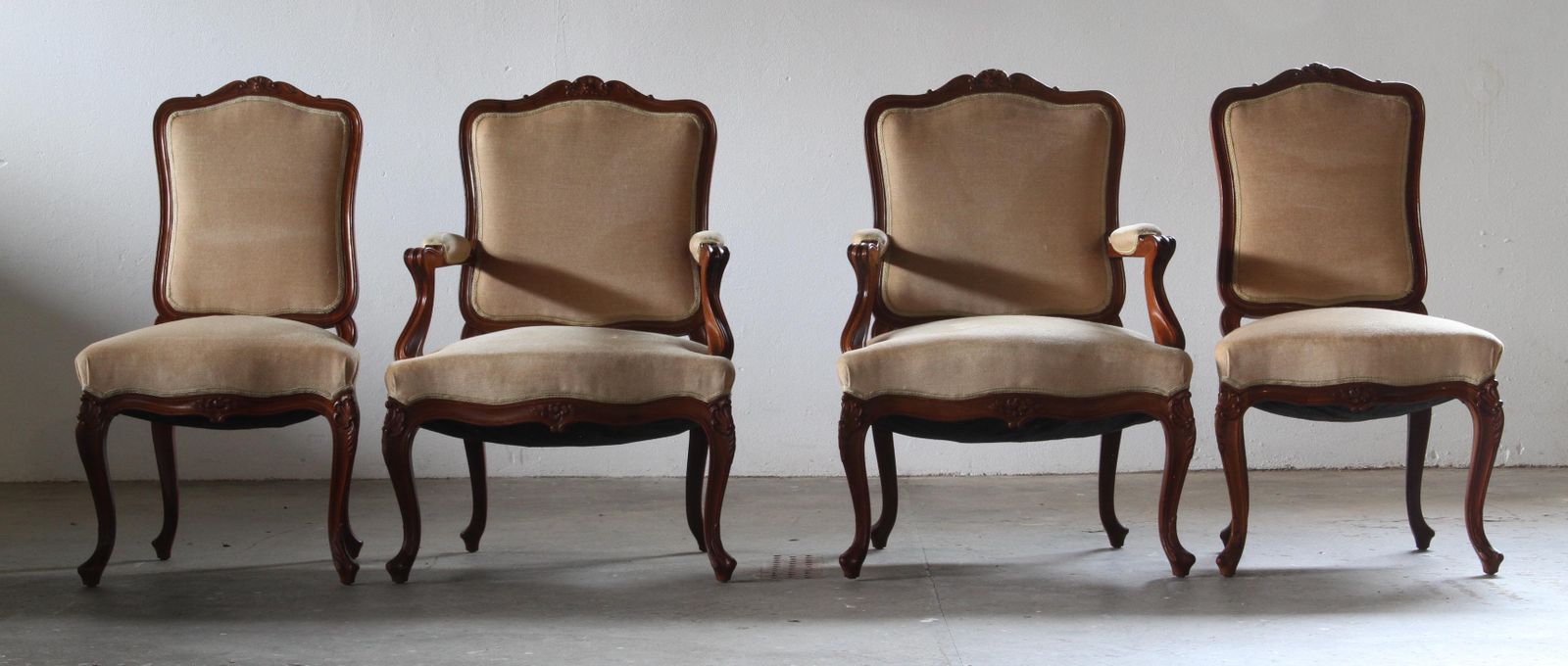 Pair Of Vintage Danish Antique 18th Century Lounge Chair, Style Of Louis XV photo Furniture