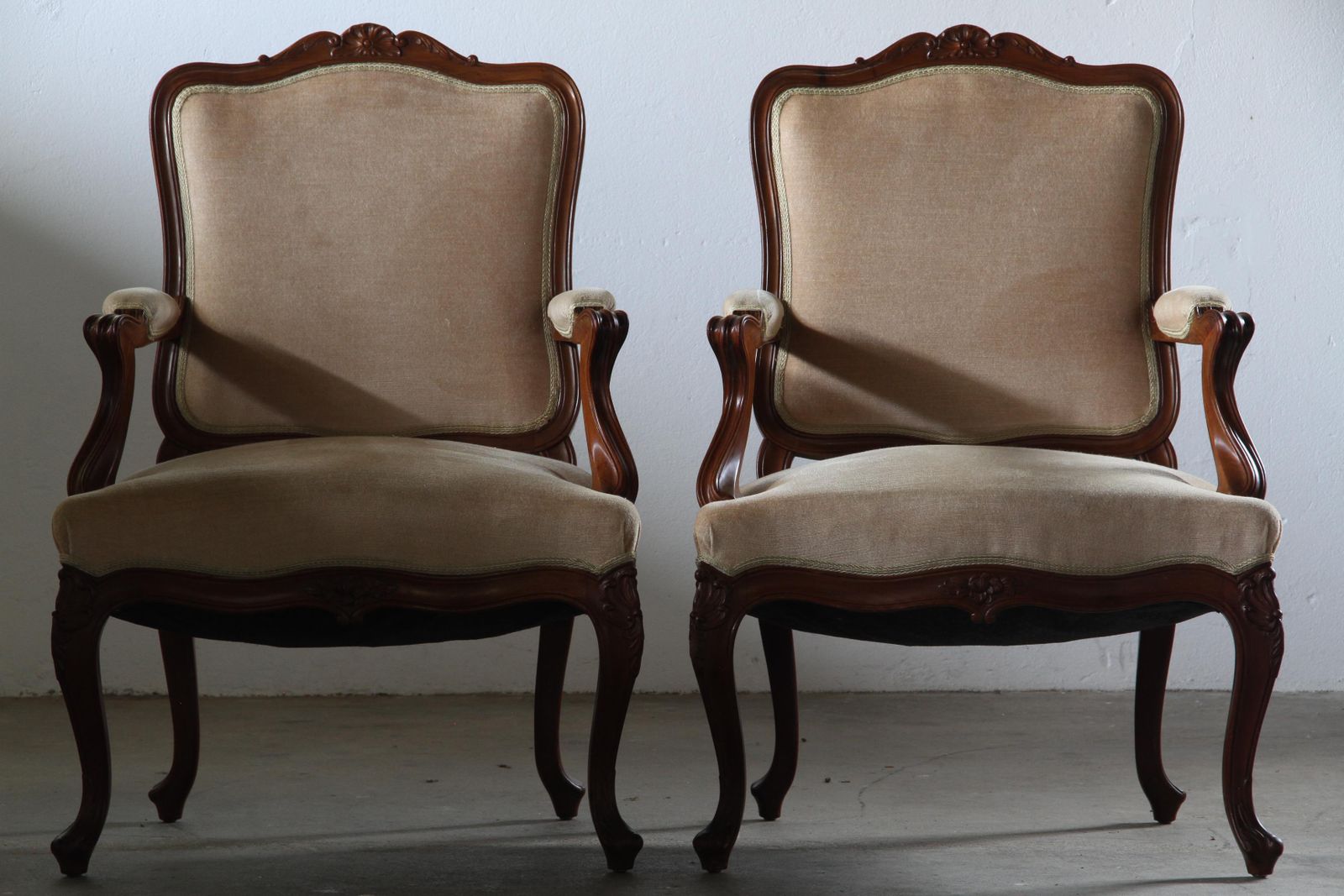 Pair Of Vintage Danish Antique 18th Century Lounge Chair, Style Of Louis XV photo vinterior