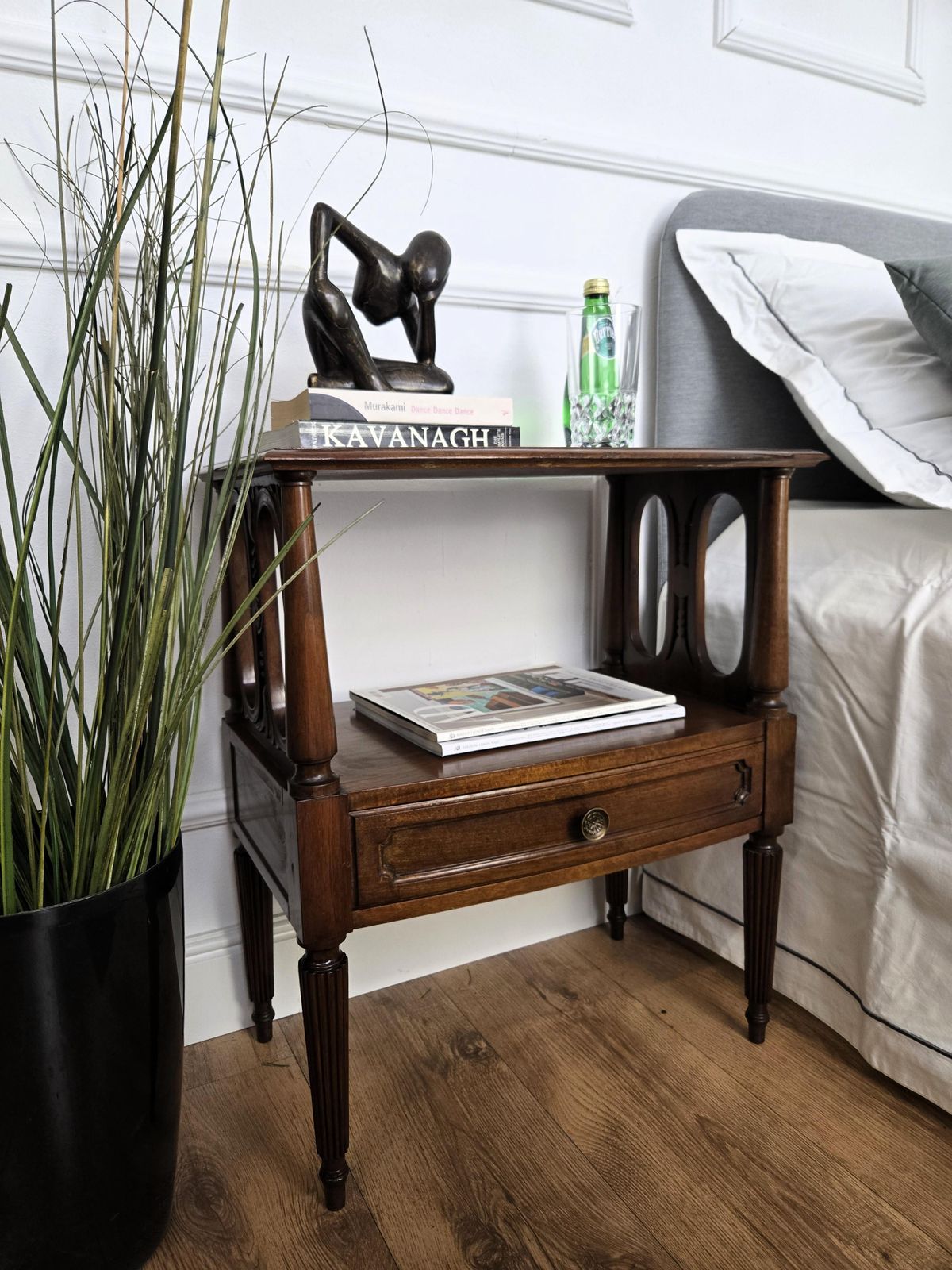 Pair Of Italian Carved Wood Mid Century Modern Night Stands Bed Side Tables photo furniture