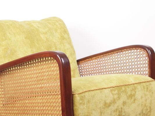 Cane Antique Art Deco Lounge Chair Or Club Armchair, 1930s photo vinterior