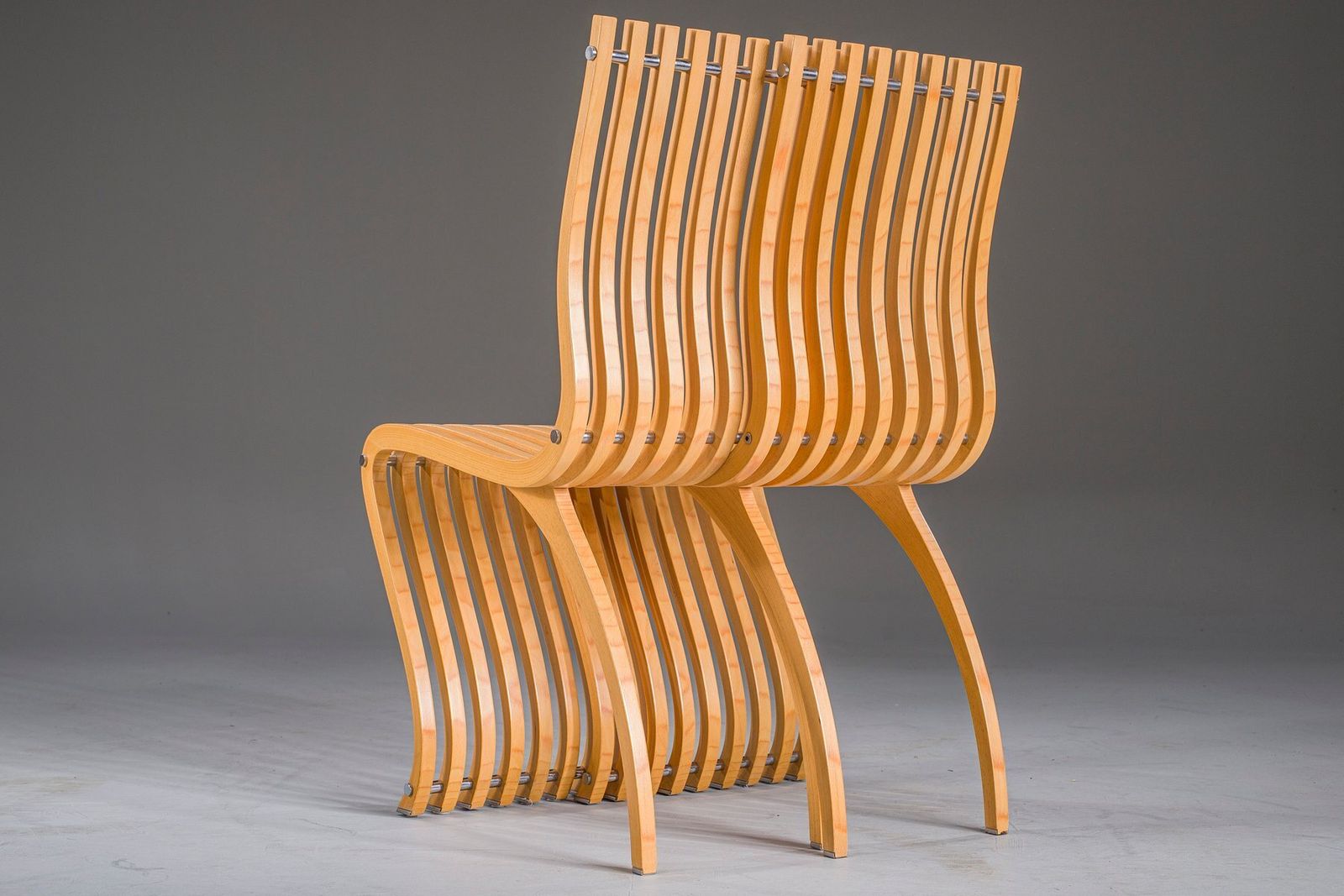 Schizzo Chairs In Beech And Chrome By Ron Arad For Vitra, Germany, 1980s, Set Of 2 photo vintage