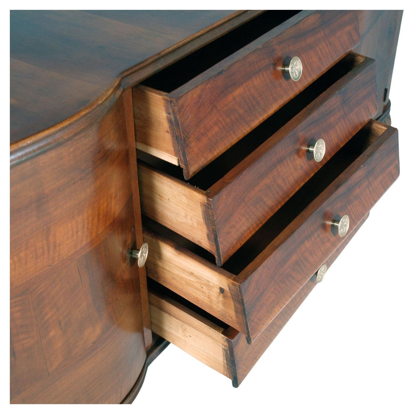 1920s Italian Art Deco Sideboard Display Cabinet, Walnut Veneer By Fratelli Mora photo Furniture