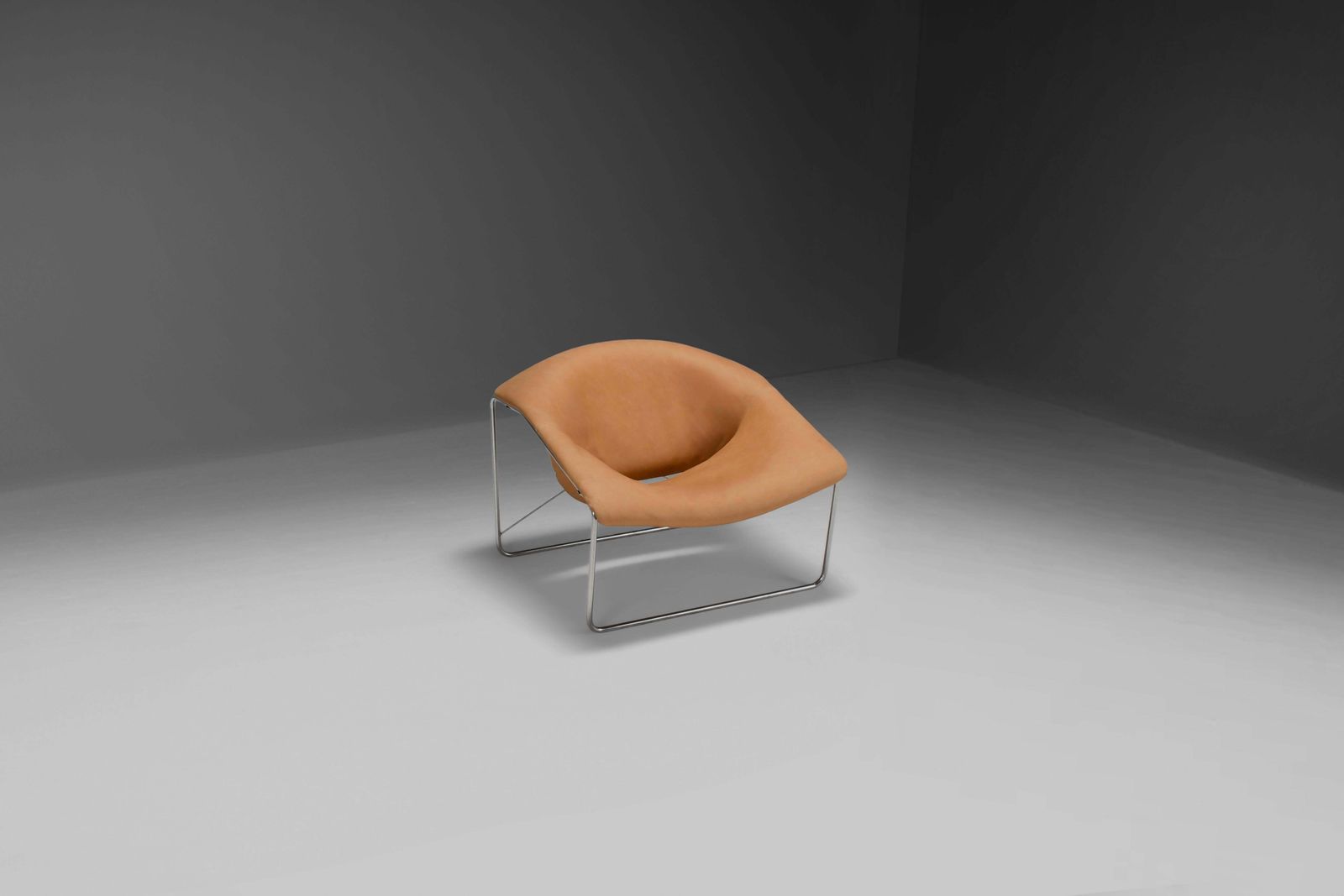Leather And Chrome Olivier Mourgue Cubique Chair By Airborne, France 1968 photo furniture