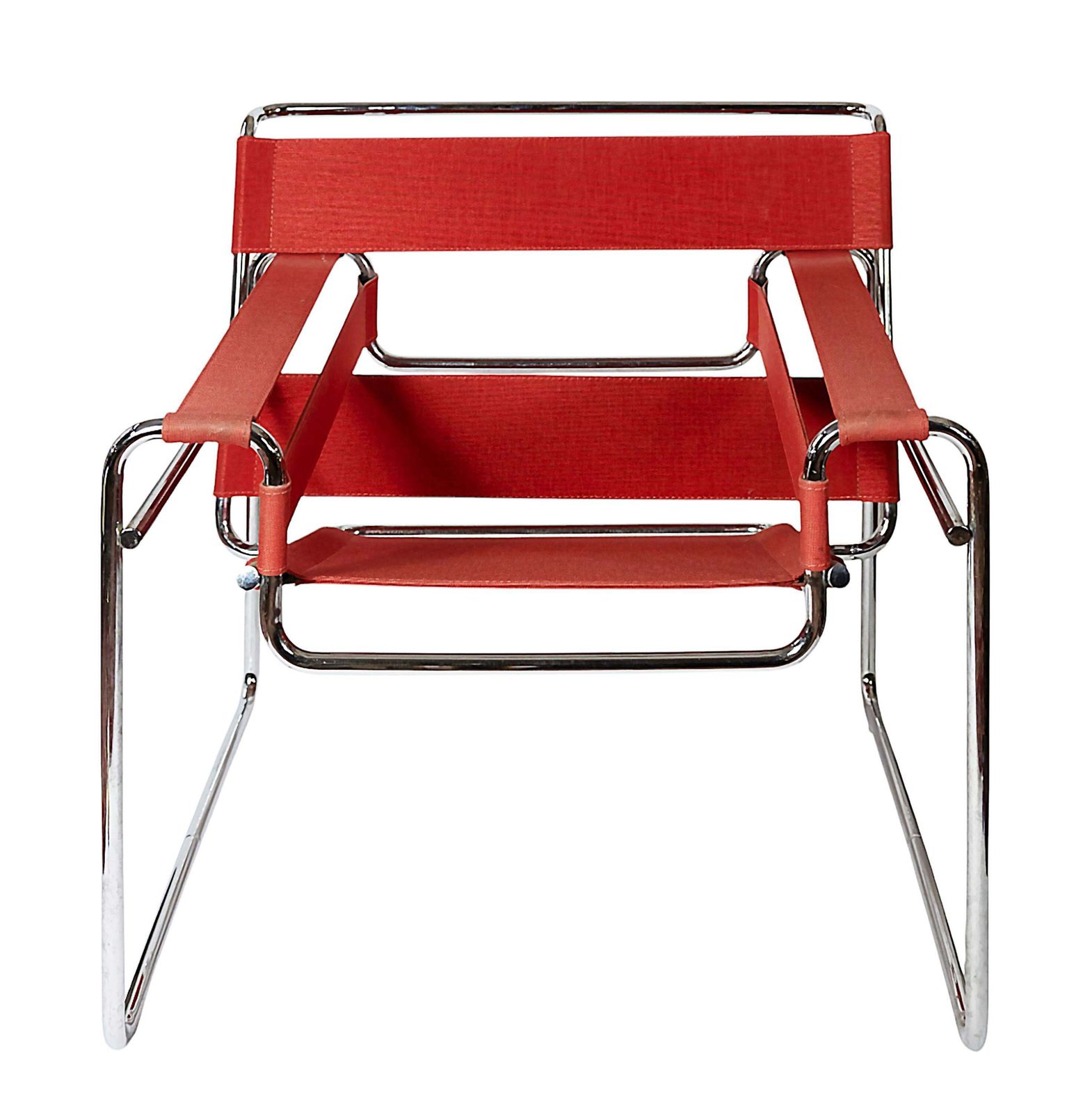 Marcel Breuer Red Canvas Wassily Lounge Chair By Knoll Studio photo 3009.0