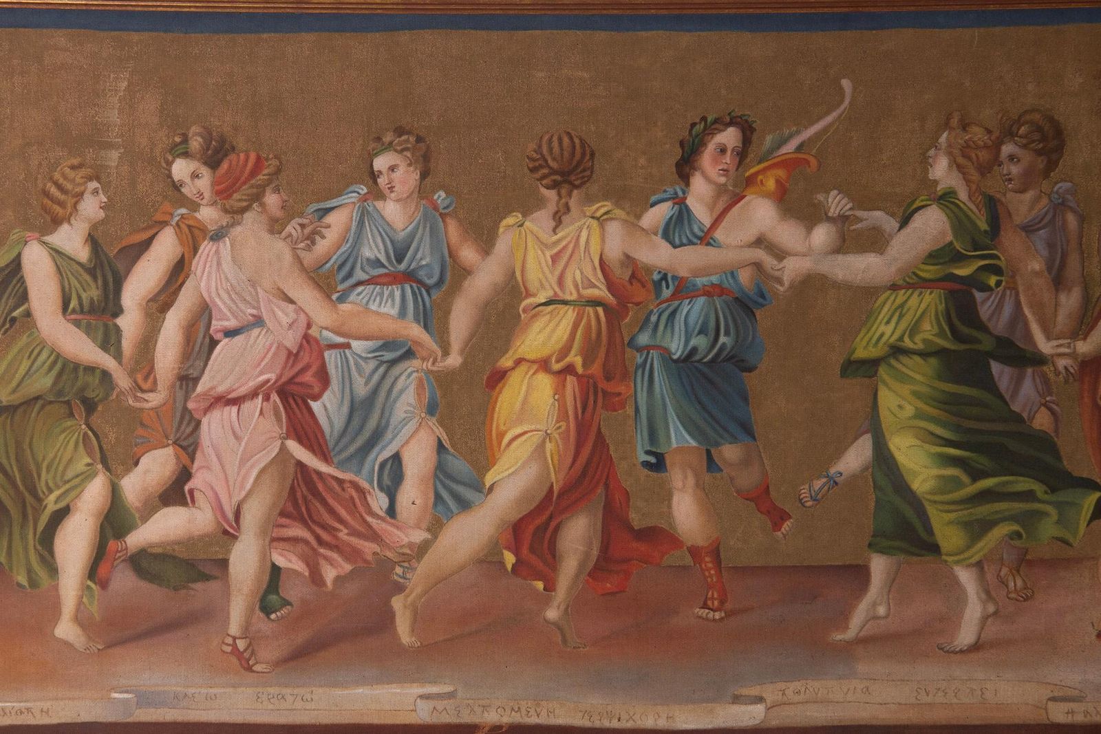 Painting Depicting "Apollo Dancing With The Nine Muses" photo for sale