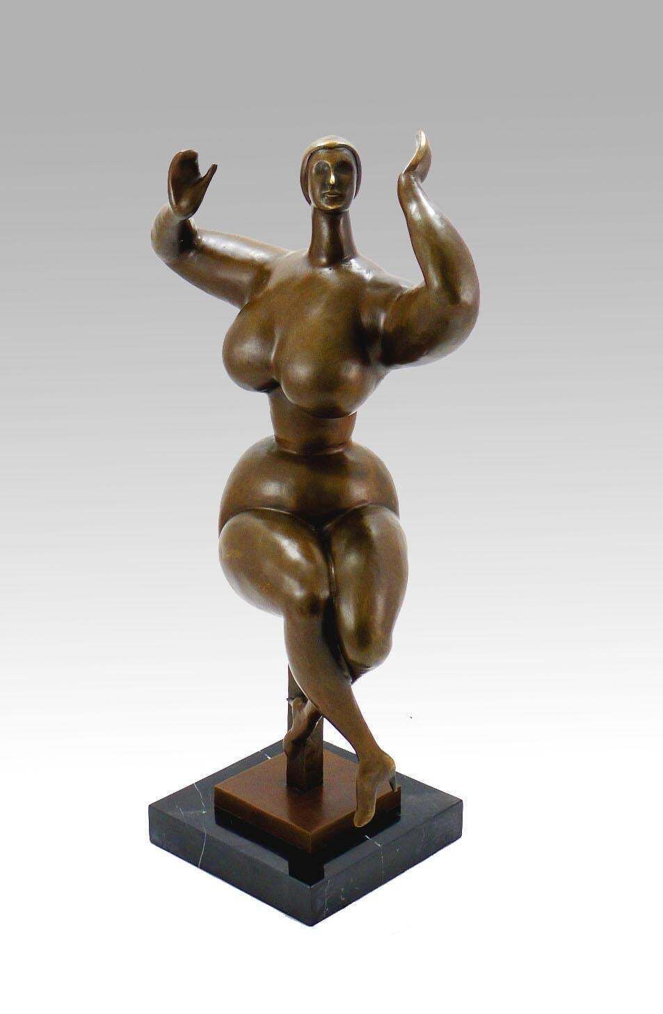 Bronze Seated Female Figure With Raised Arms Modern Style 20th Century photo furniture