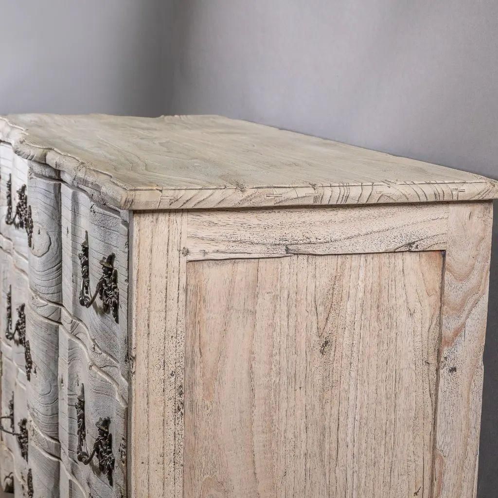 Crossbow Chest Of Drawers In Wood With Grey Patina And Chinese Style Bronzes photo Furniture