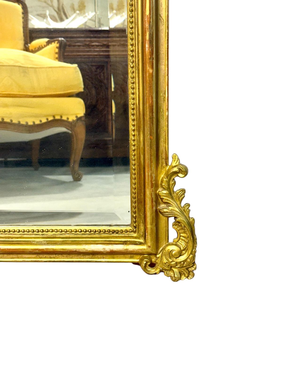 Large Antique Louis XV Gilt And Beveled Mirror, France 19th Century photo 2714.0